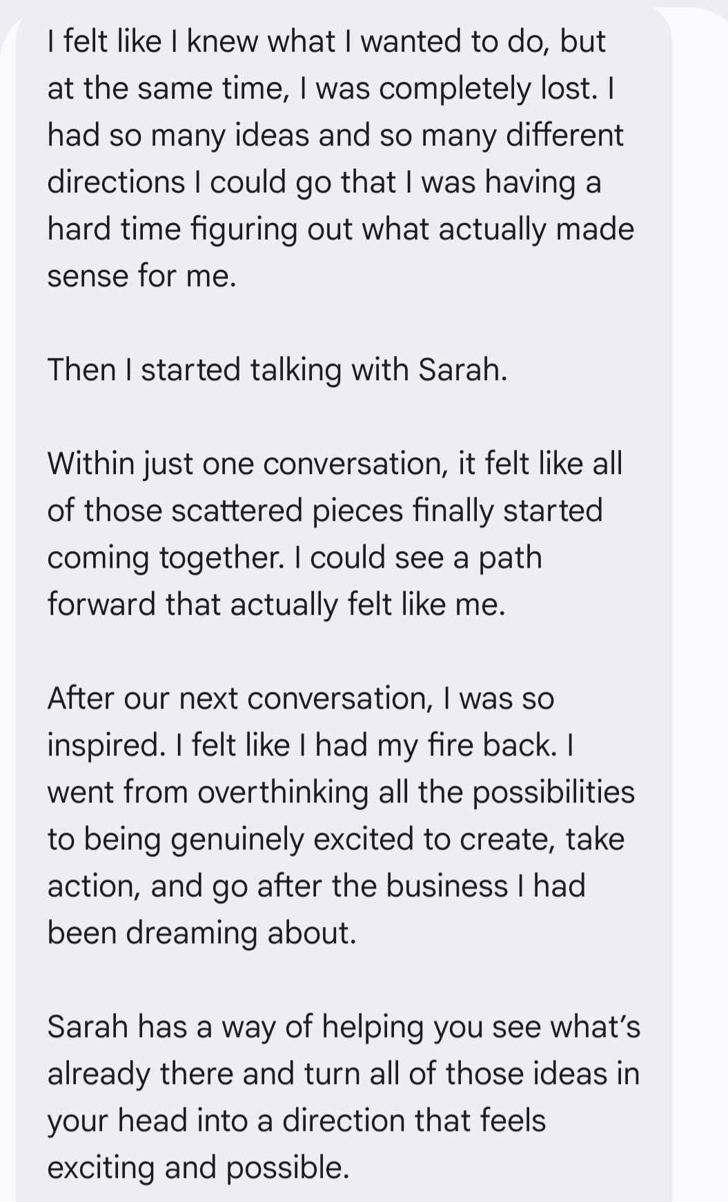 From “completely lost” to a path that actually felt like her.